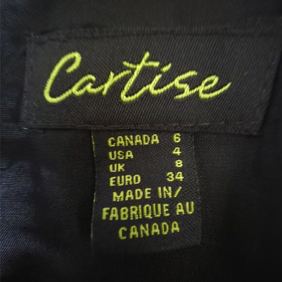 Cartise Black White Pencil Skirt Sheath Mini Slit Canada Designer Boutique Sz. 4 - Picture 8 of 12